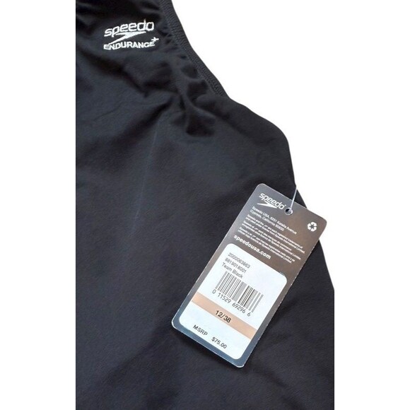 Speedo Women's Size 12/38 Team Black Endurance+ One Piece Swimsuit  Zip Back $75 - Picture 4 of 7